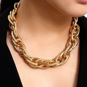 NEW gold chunky link chain necklace